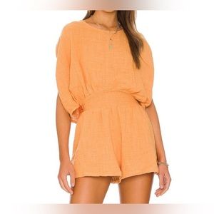 Free people Pietro romper orange NWT